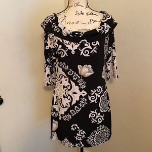 Y2K White House Black Market Floral Print Dress Feminine Boho Event Brunch